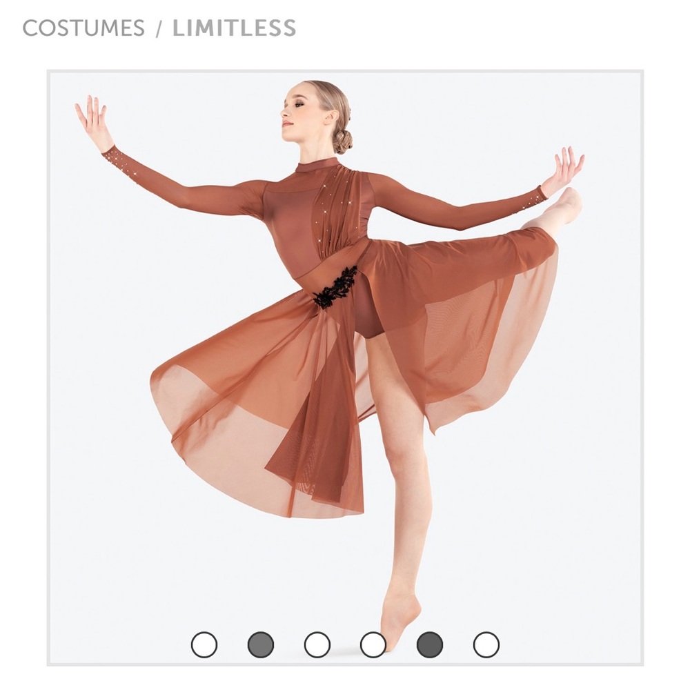 Revolution Dancewear Limitless lyrical costume, size Large Child, chai color